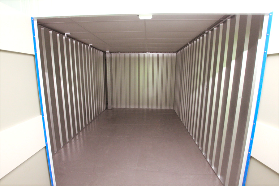 Typical storage unit with open doors